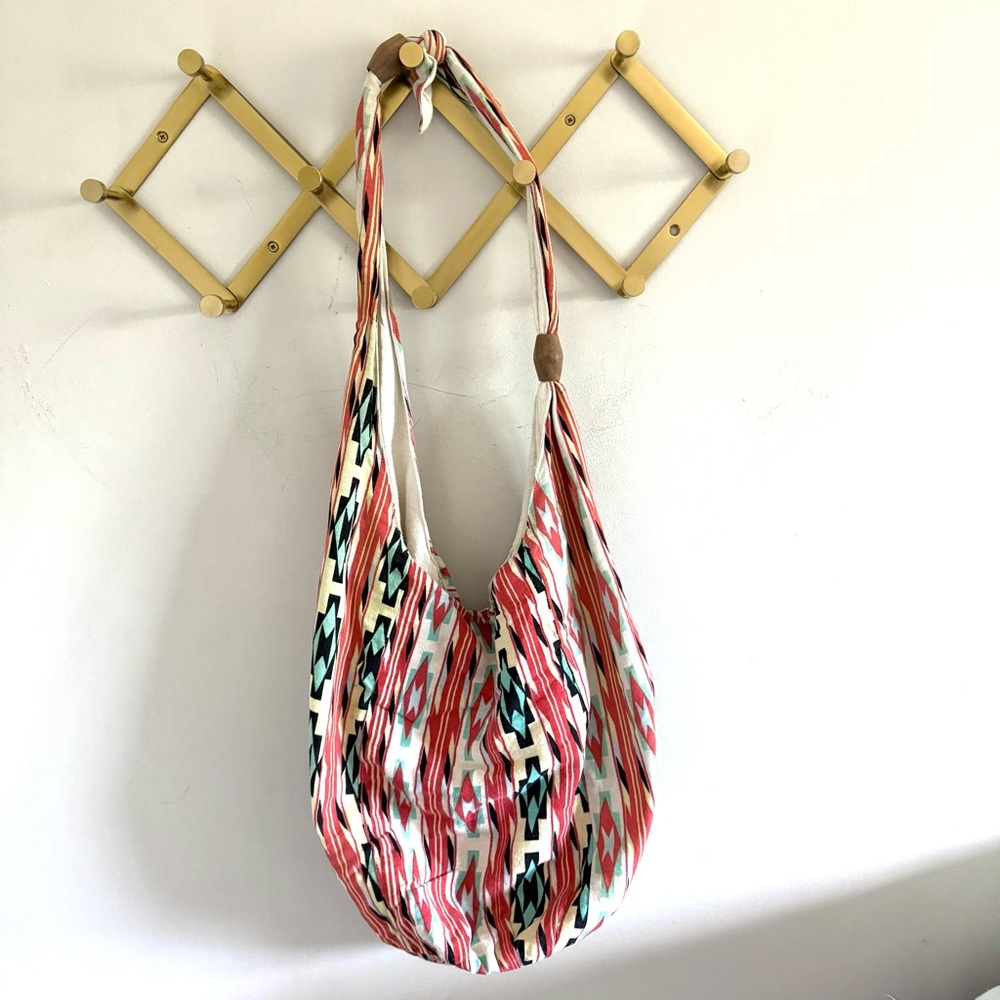 Cleobella Southwestern Geometric Print Large Hobo Shoulder Bag